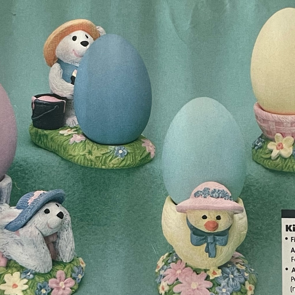 Bunnies with train Easter decorations (egg holders) Wee Crafts Accents Unlimited